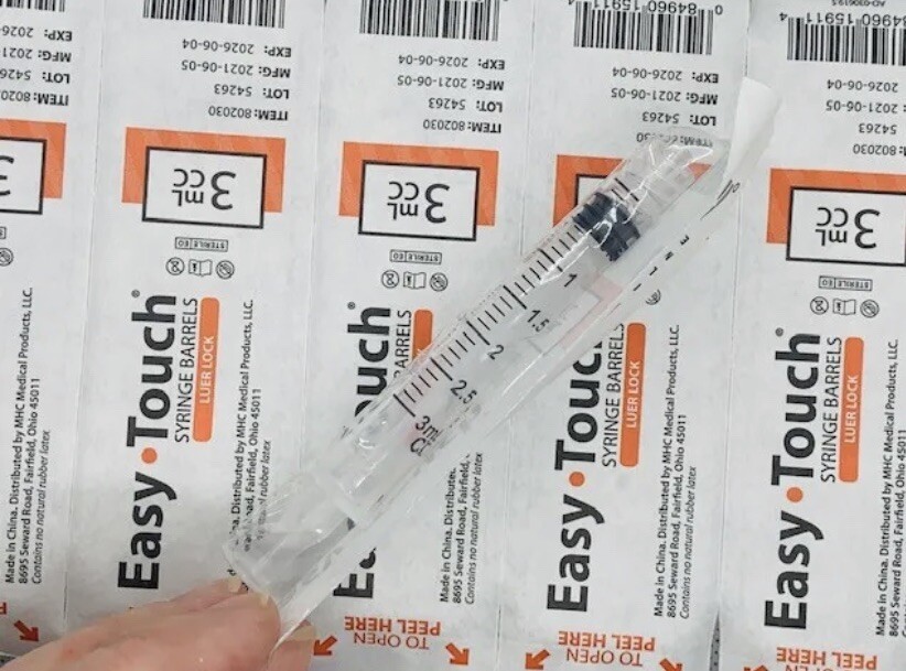 Easy Touch 3cc Conventional Syringe 3mL Luer Lock Syringe w/o Needle ( 10 count)