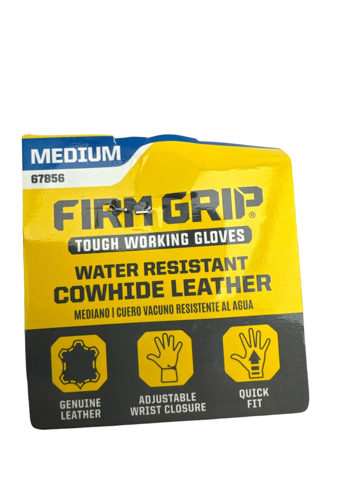 Cowhide Work Gloves Water Resistant Leather Medium Firm Grip 67856 New