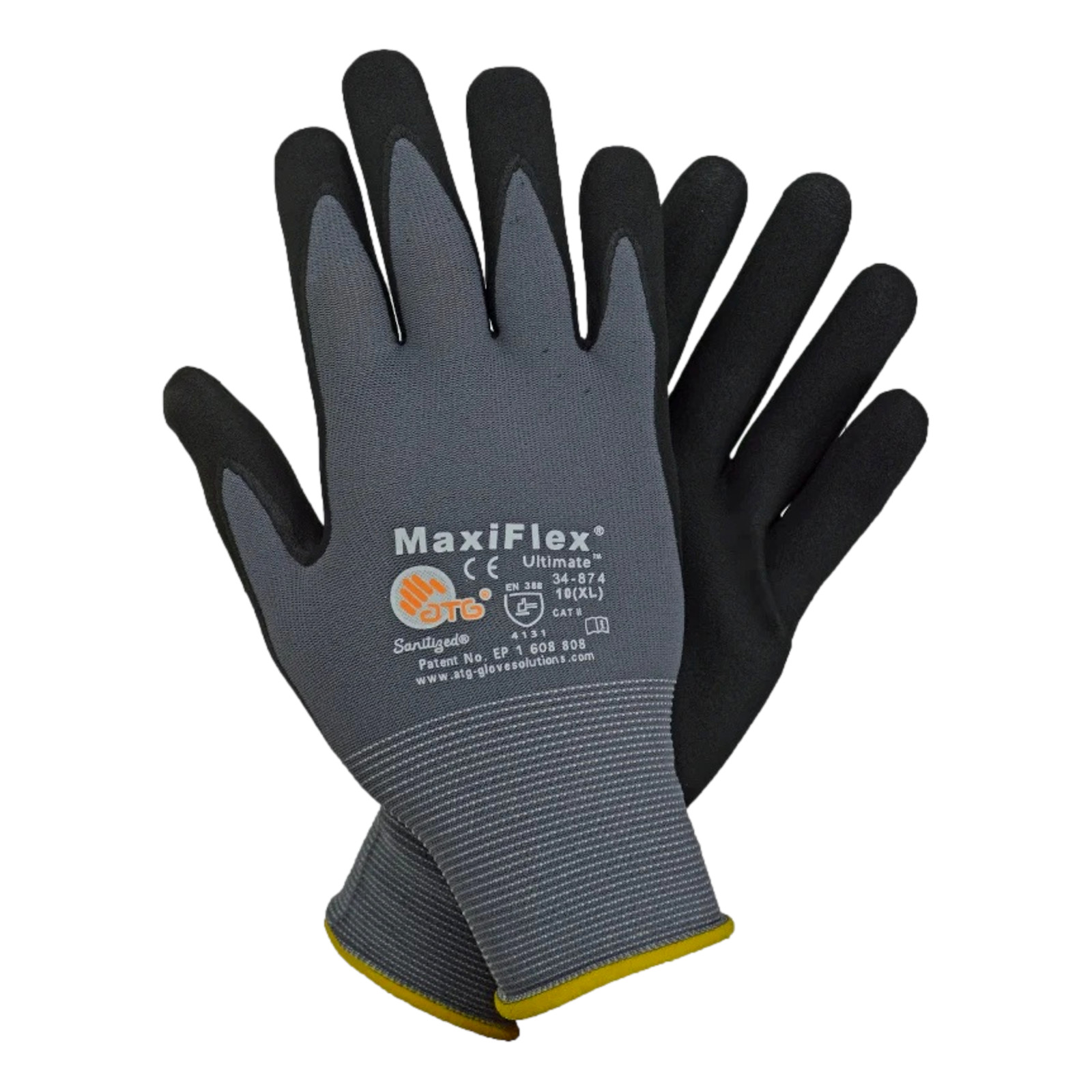 PIP 34-874 G-Tek Ultimate Nylon Micro-Foam Nitrile Grip Gloves Black Gray XL 12