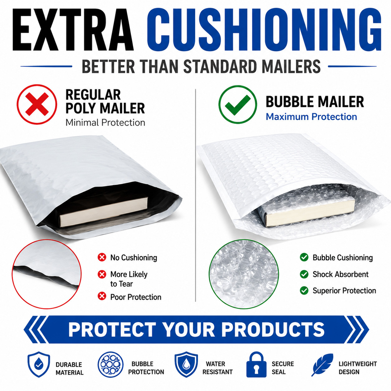 ANY SIZE POLY BUBBLE MAILERS SHIPPING MAILING PADDED BAGS ENVELOPES SELF SEAL