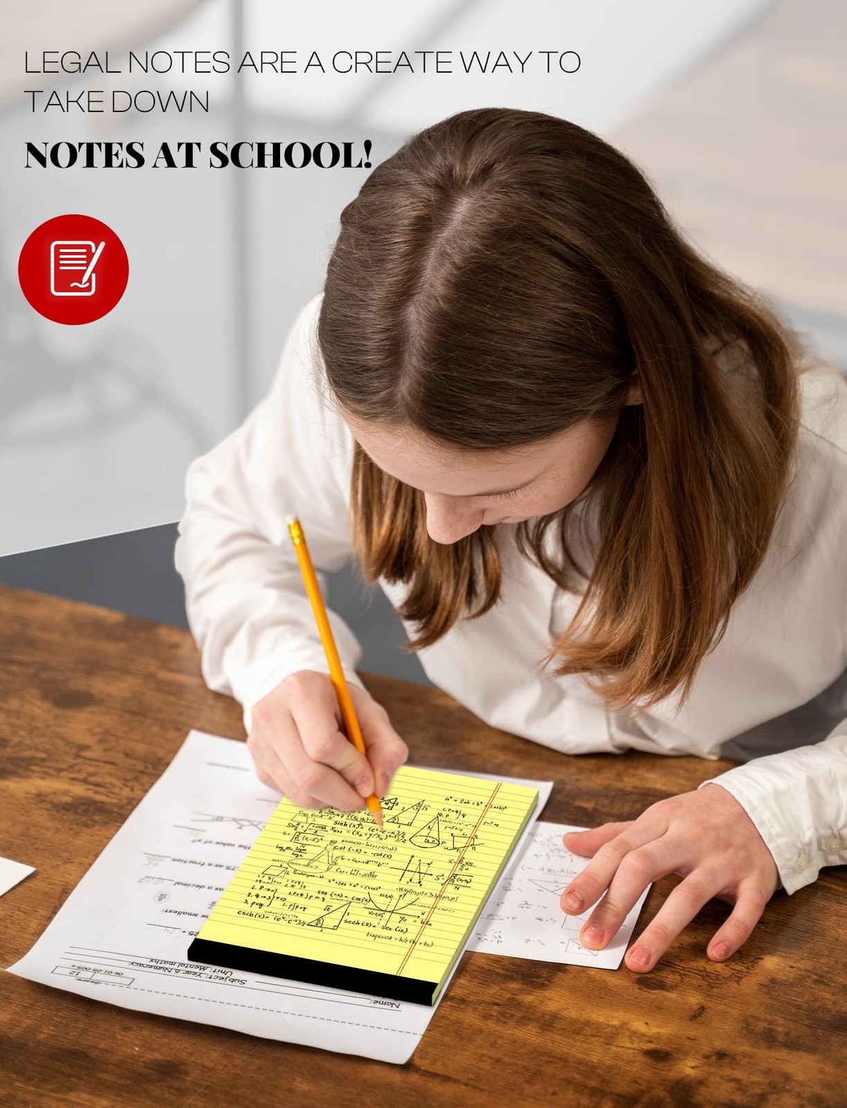 Yellow Note Pads 5×8 Small Legal College Ruled 5 x 8 Inch, Yellow-6P