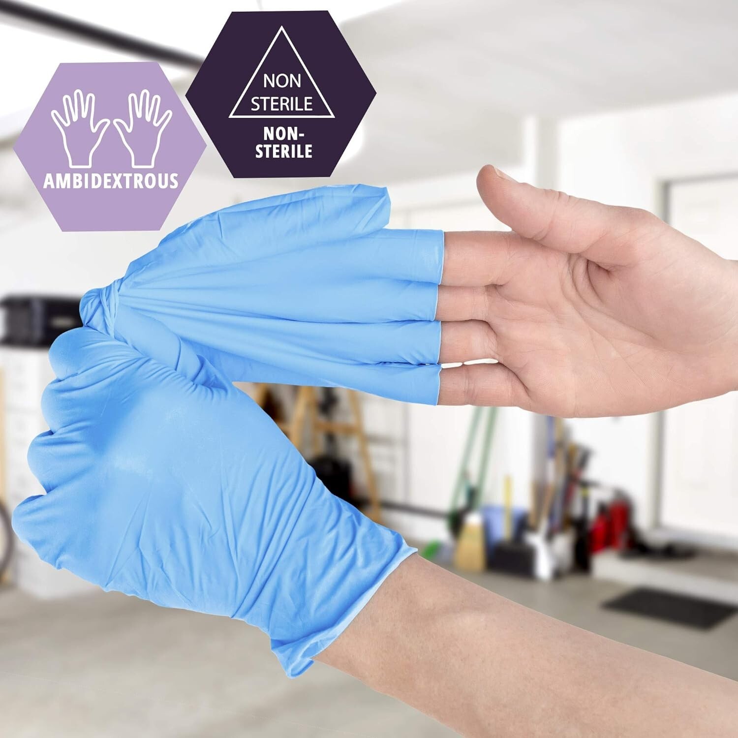 MedPride NitriPride Nitrile-Vinyl Blend Exam Gloves. N/S P-Free, Medium-1000/CS