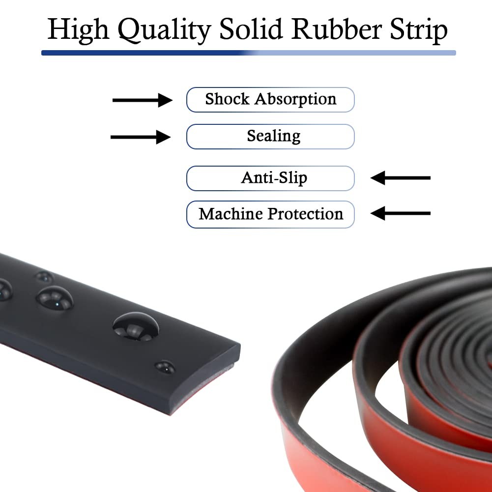 1 in x 1/8 in x 10 ft Neoprene Rubber Strip with Adhesive Backing Gasket