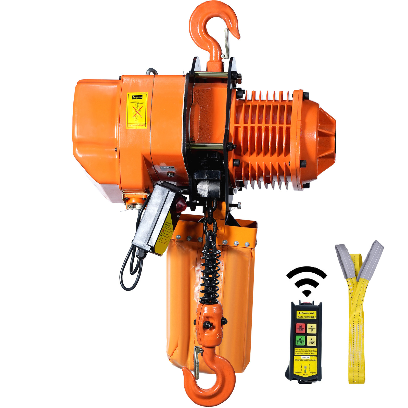 VEVOR 2 Ton Electric Chain Hoist Three Phase Crane Hoist 4400lbs Load 20 ft Lift