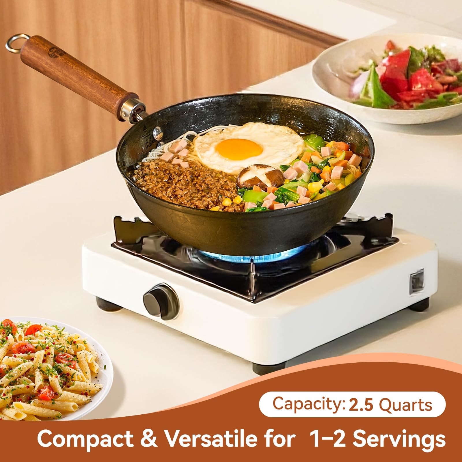 Wangyuanji 9.5 Inch Small Cast Iron Wok Lid – Shell Texture Uncoated