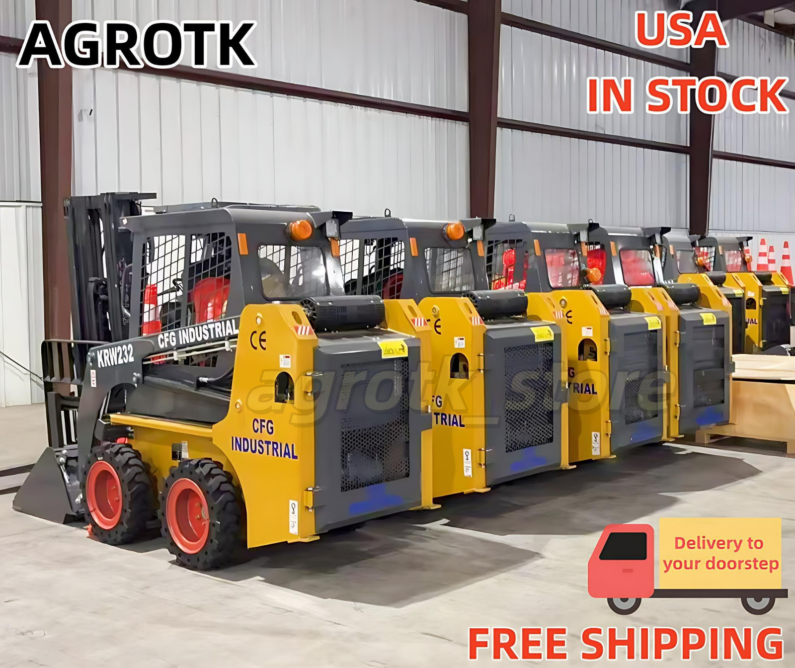 Agrotk Mini Excavator 1 Ton Digger 13.5HP Gas Rubber Tracked Crawler B&S Engine