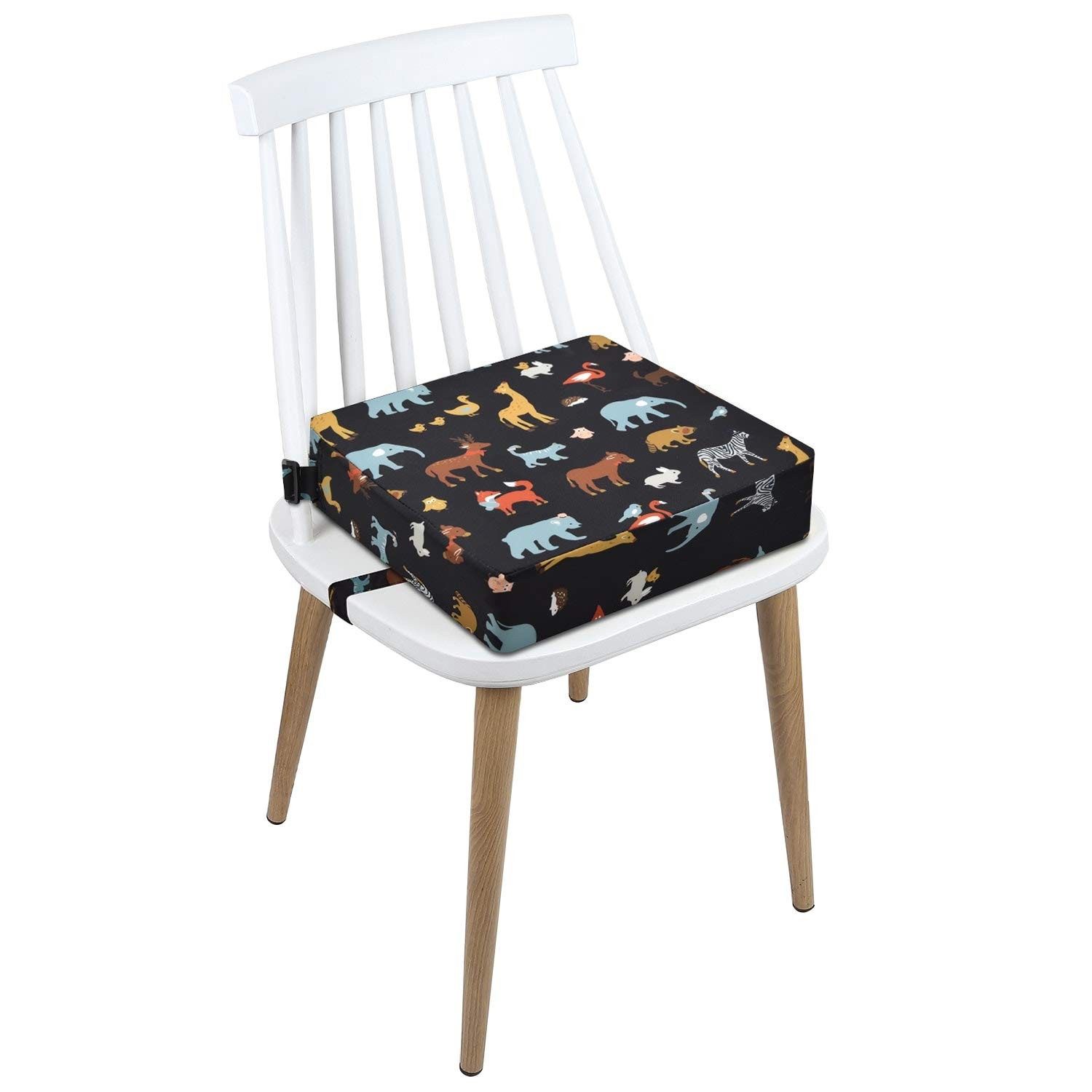 Toddler Booster Seat Dining, Washable Canvas, 2 Straps Safety Buckle