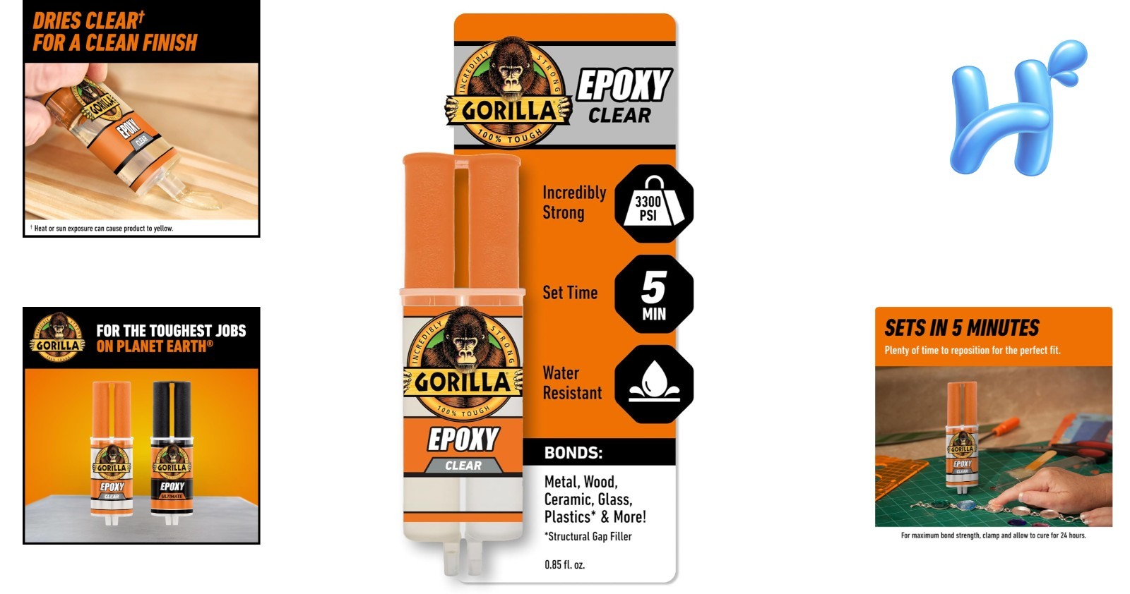 Incredibly Strong 2-Part Clear Epoxy – 0.85oz Syringe, Dries in Just 5 Minutes