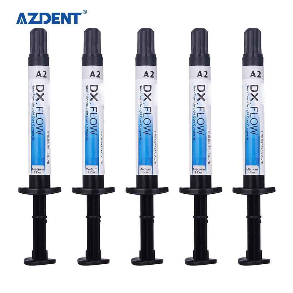 Dental DX.FLOW DENTEX Flowable Medium Flow Light Cure Composite Resin 3g/Kit A2