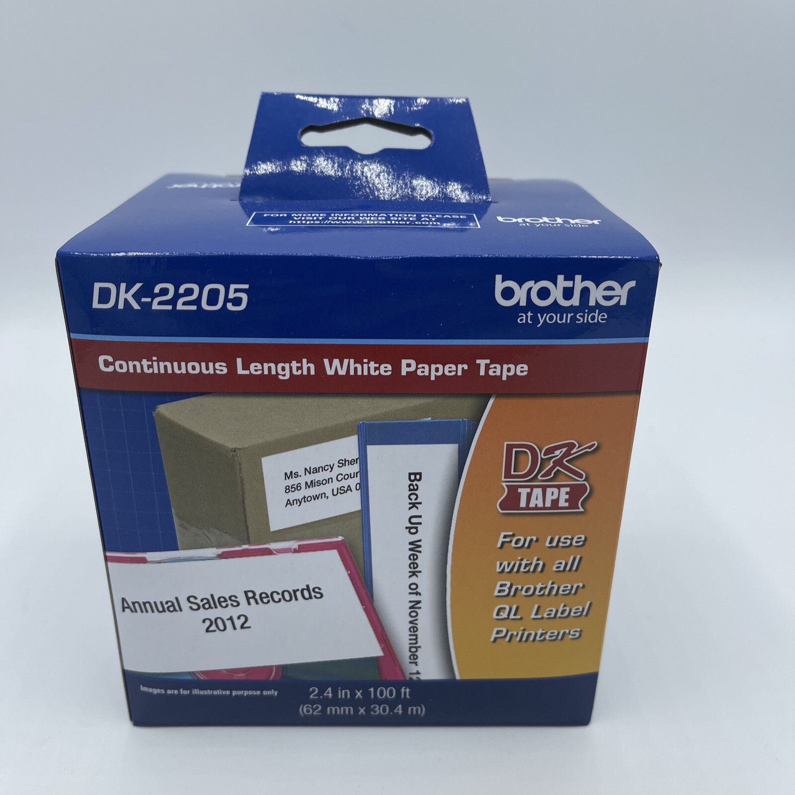 Brother Dk-2205 Paper Label Roll-QL Label Printers. 2.4in X 100ft New Free Ship