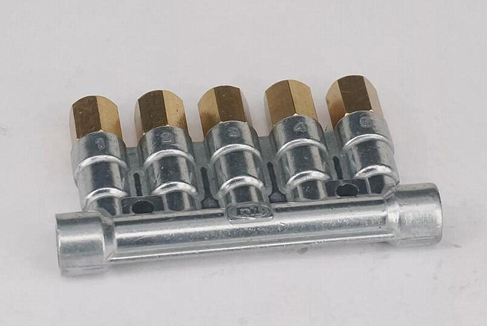 Aluminum Lube Oil Piston Distributor Value Manifold Block 5 Ports For Lube Pump