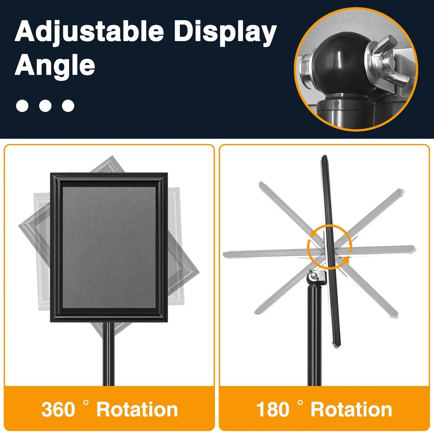 2 Pack Sign Holder Stand 8.5×11 inch, Height Adjustable Floor Standing Signage S
