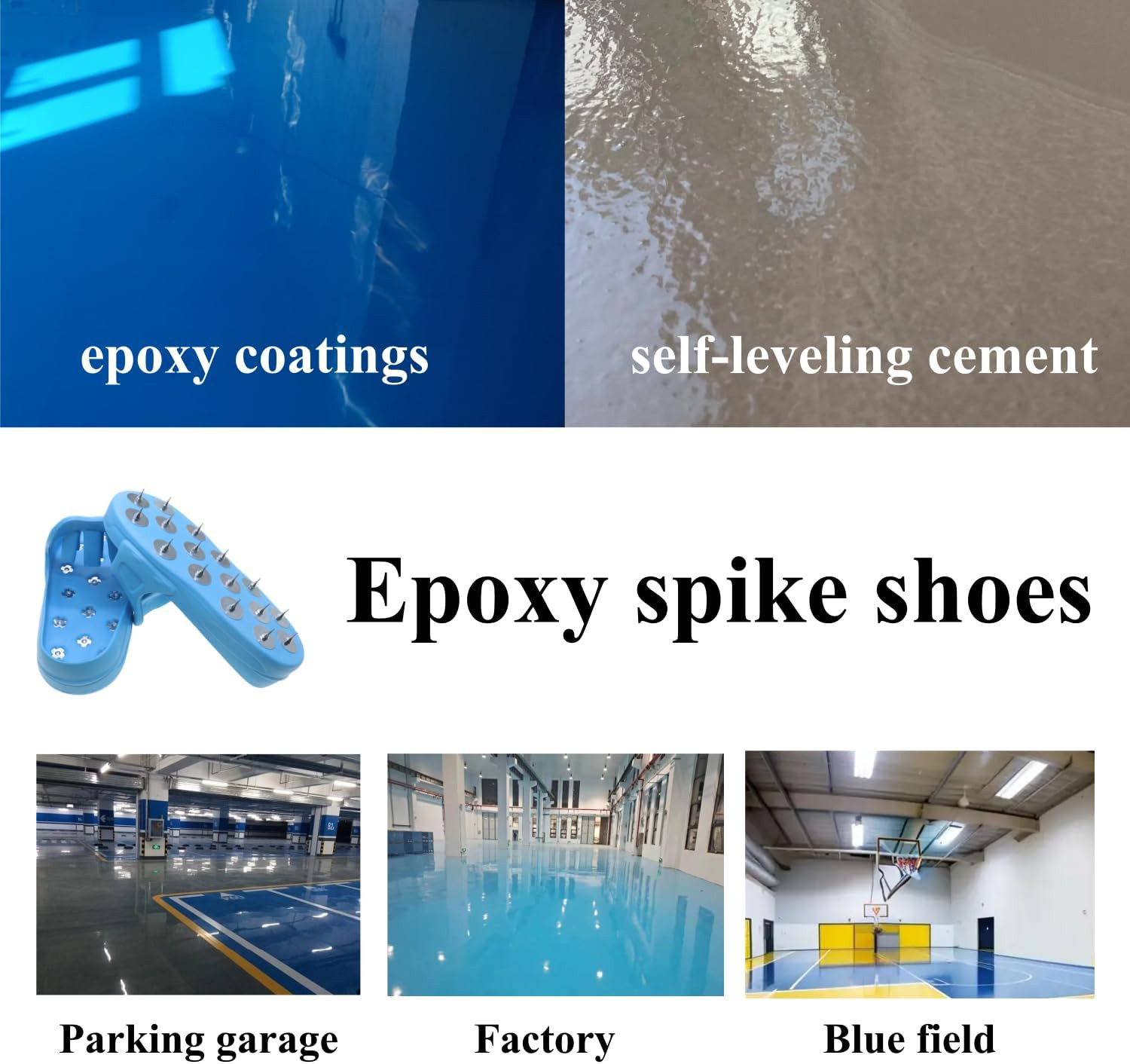 X-Large Sharp Spiked Shoes for Safe Walking on Epoxy Floors – Blue
