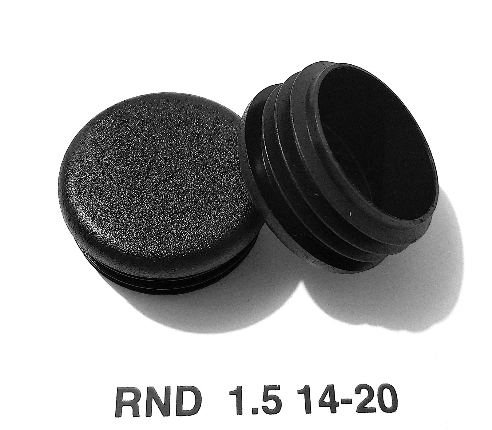 (2) Round 1-1/2″ 1.5″ 14-20 Gage Black Tubing End Plugs Plastic Insert Caps