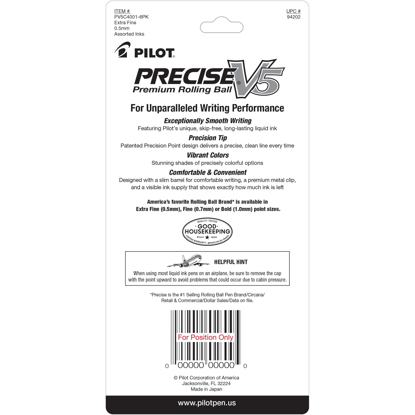 Pilot, Precise V5, Capped Liquid Ink Rolling Ball Pens, Office Product