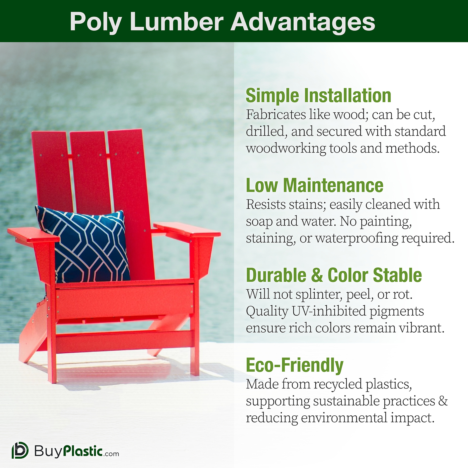 BuyPlastic Tangent Poly Lumber – Ivory, 1×6 (0.75″ x 5.5″), 72″ L