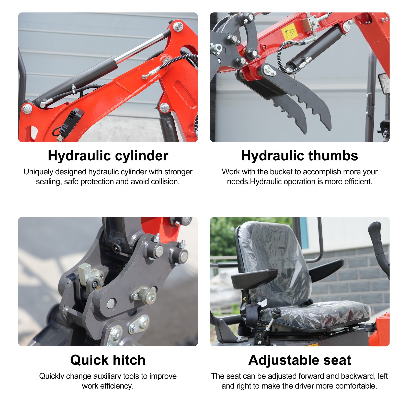 Mini Excavator 1 Ton 1.4Ton Digger 13.5hp Gas Tracked Crawler B&S EPA Engine.