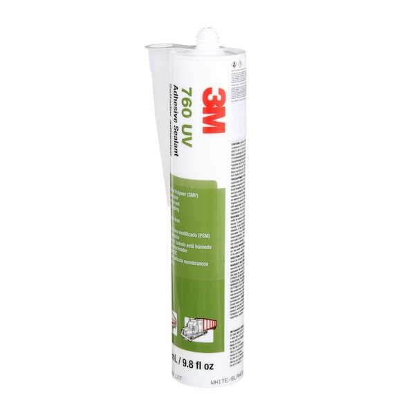 3M 760 Uv Polymer Adhesive Sealant, 10 Oz, Cartridge, White, Polymer Base, 760