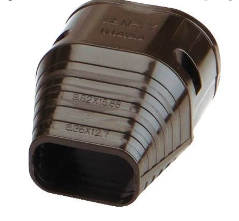 SlimDuct SEN-77-B End Fitting – 3 in. x 2-1/2 in. Brown