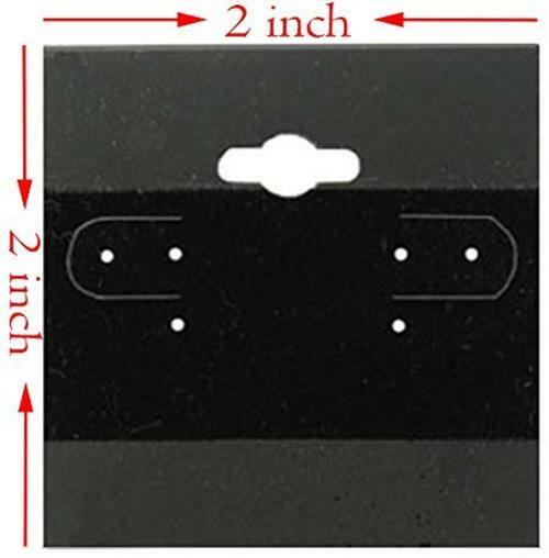 Plain Black Hanging Earring Cards Jewelry Display Flocked Cards 2 X 2 Inch (100)