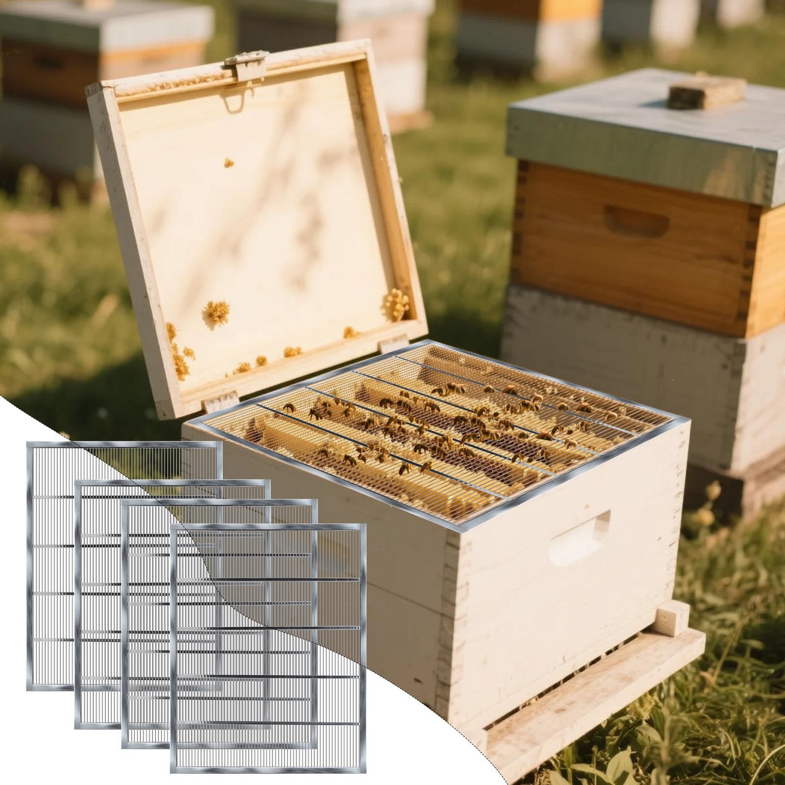 Metal Queen Excluder for 10 Frame Beehive,20.08 X 16.14 Inch Beehive Queen Ex…