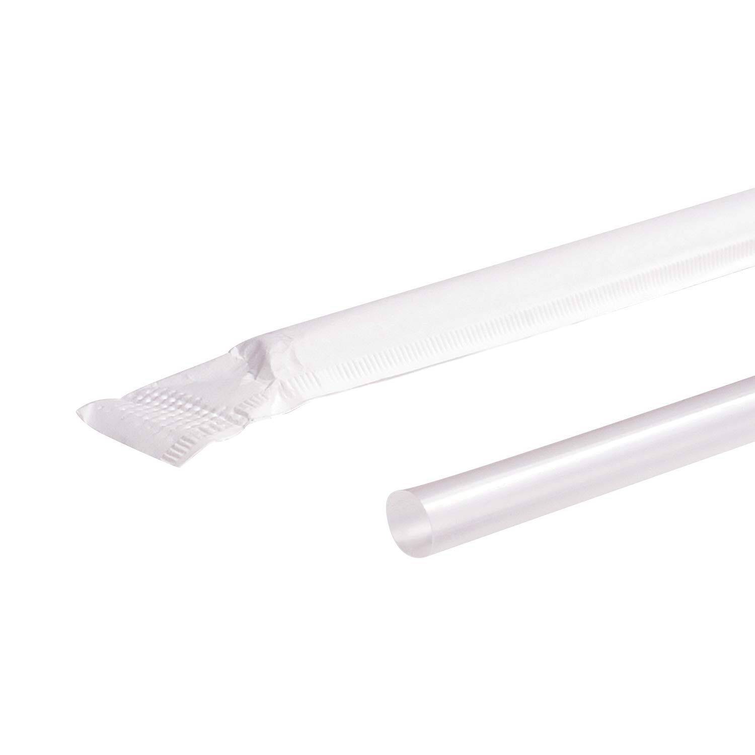 Karat 7.75” Jumbo Straws (5mm) Paper Wrapped – Clear – 2,000 ct, C9093