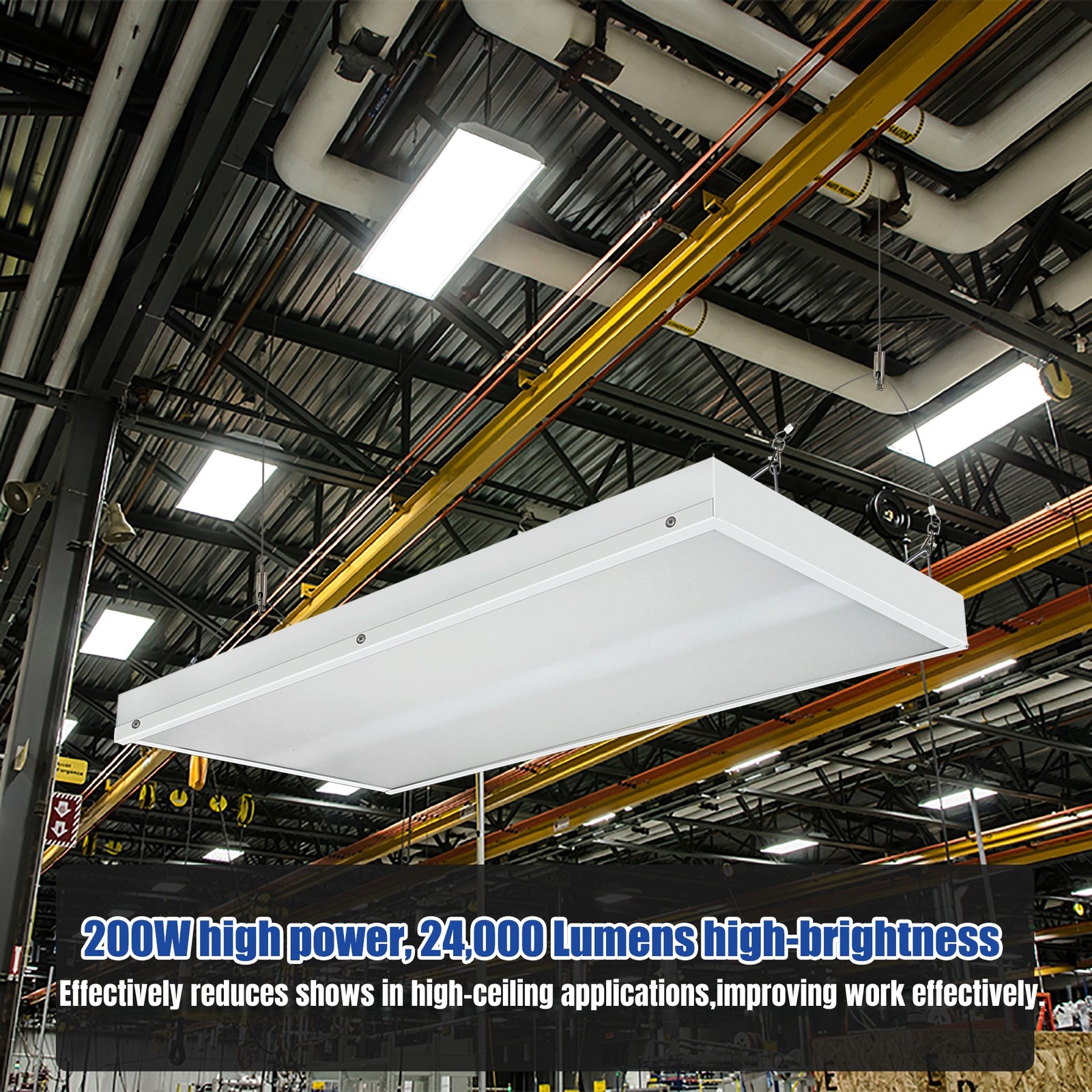 2 Pack 100W LED Linear High Bay light 2FT Commercial Warehouse Lights 100-277V