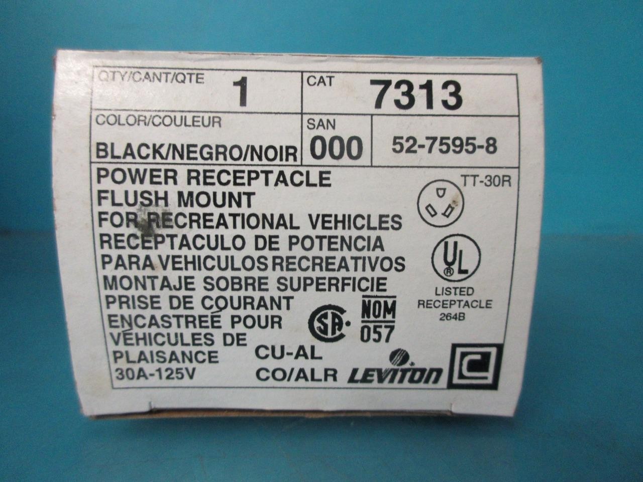 8 LEVITON 7313 FLUSH INDUSTRIAL OUTLET 2P 3W 30A 125V TT-30R POWER RECEPTACLE