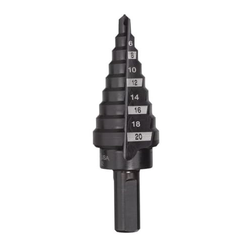 Step Drill Bit, 9 Holes Size, 5/16In Shank