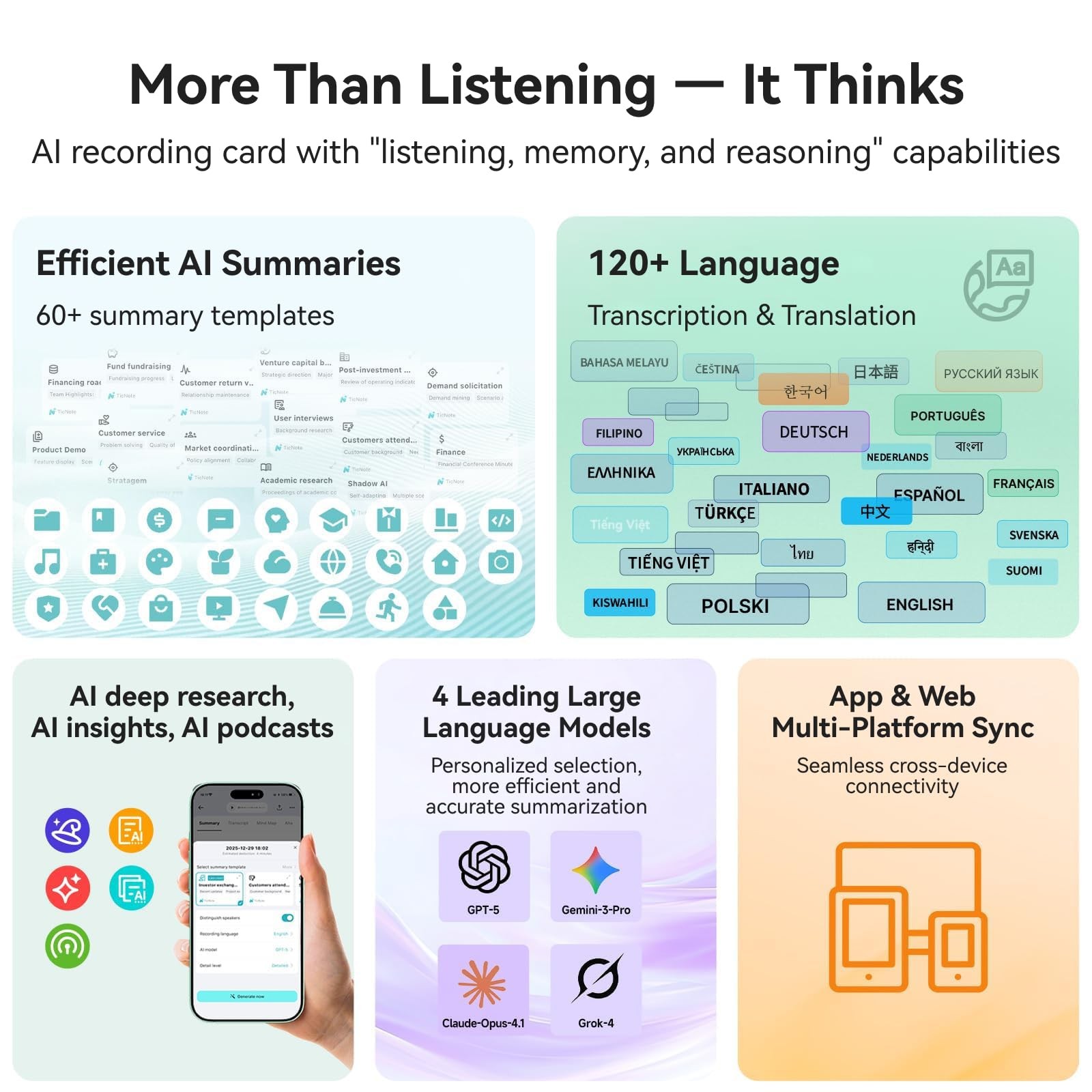 TicNote Lite AI Voice Recorder, AI Note Taking Device w/Instant Transcribe & …