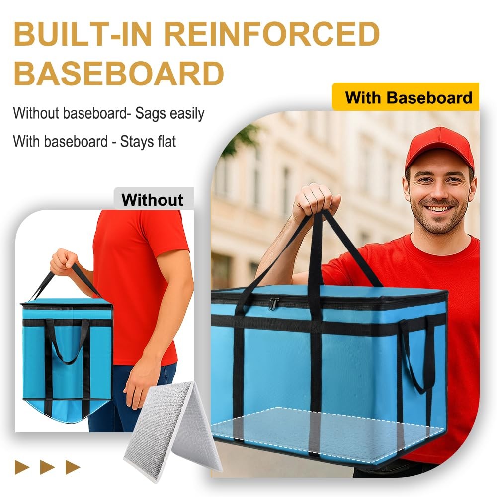 XXXL Insulated Food Delivery Bag Reusable Thermal Cooler Grocery Catering