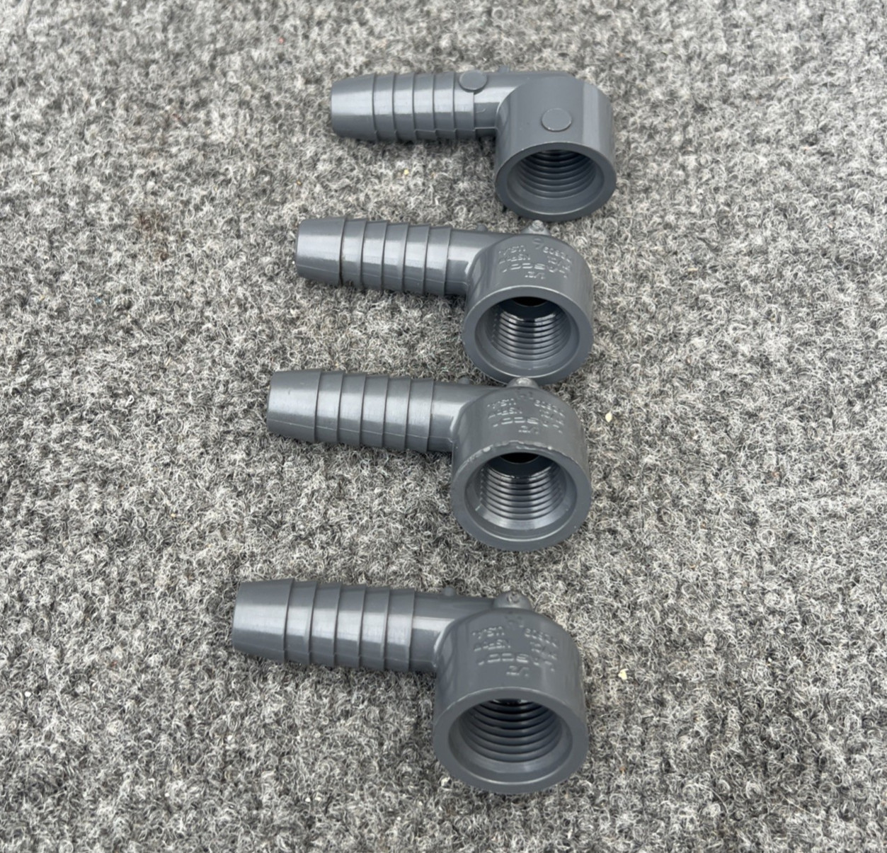 Lot of 4 – Lasco 1407-005 1/2″ PVC Insert 90 Elbow Combination