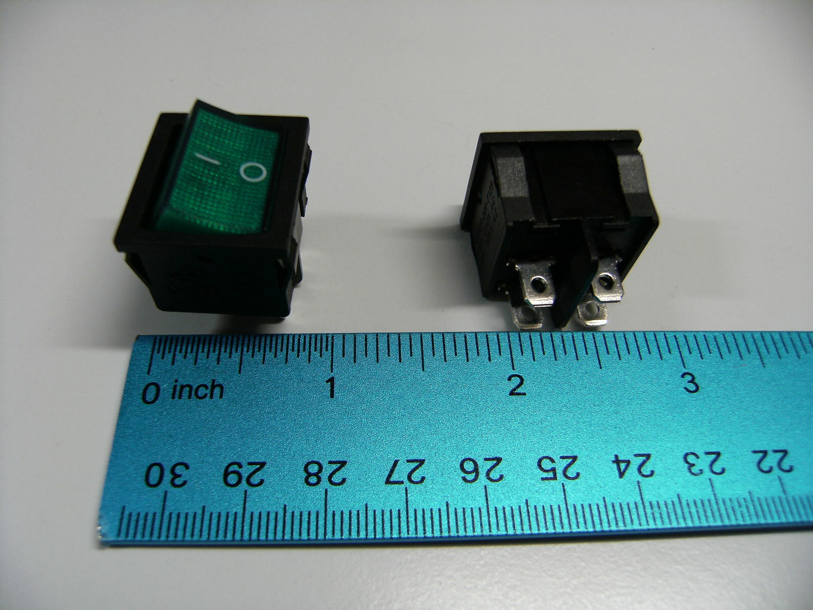 2Pc Pack QY605-201-T125 6A 250V 15A 125V Green Power Switch Rocker 2 Position 4P