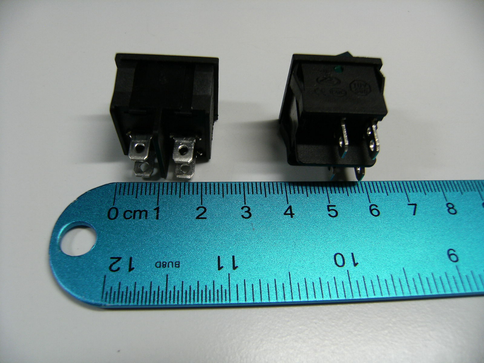 2Pc Pack QY605-201-T125 6A 250V 15A 125V Green Power Switch Rocker 2 Position 4P