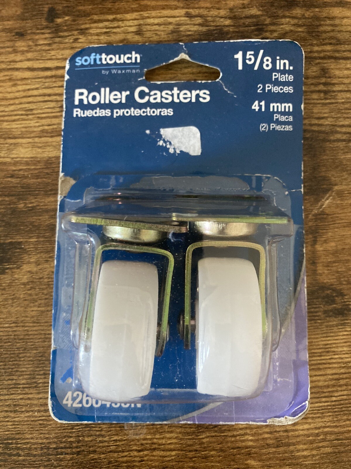 SoftTouch 4266495N 160 lbs. Capacity Plastic Brass/White Roller Caster 1-5/8 in.
