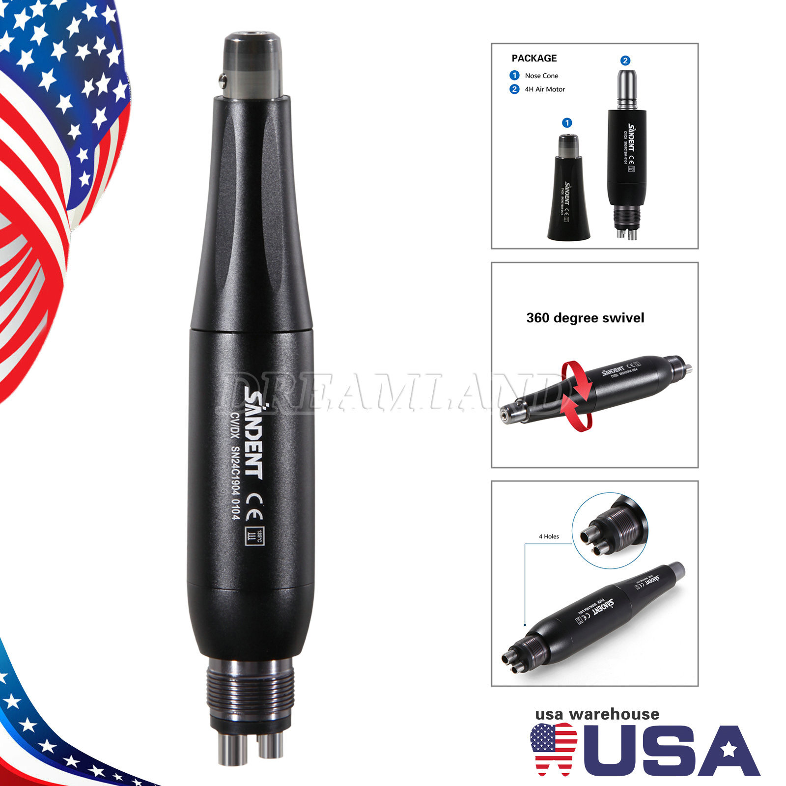 Dental Hygiene Prophy Slow Low Speed Air Motor/High Speed Handpiece 2/4Hole