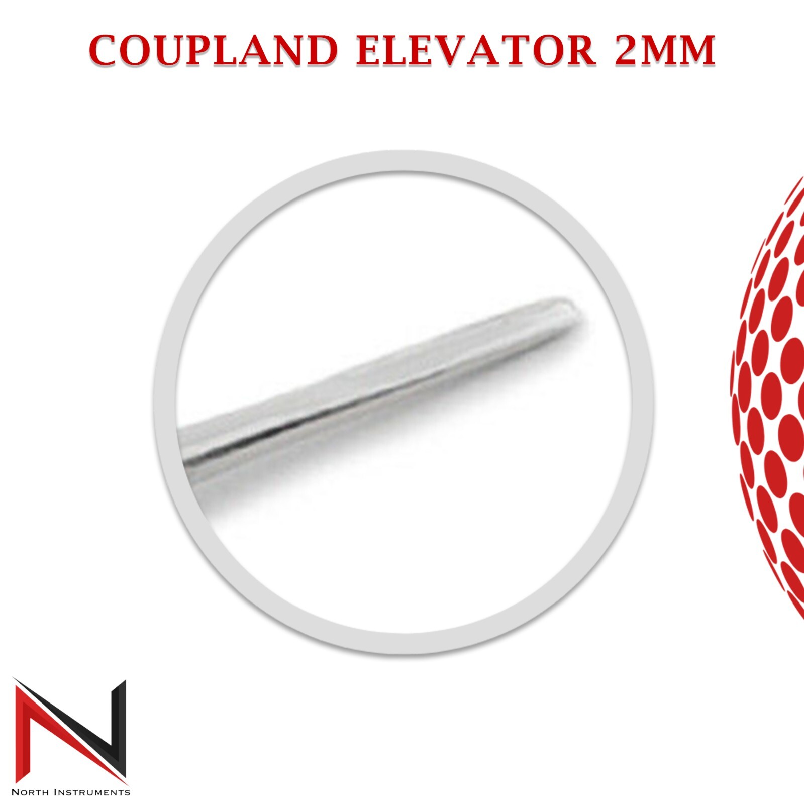Dental Surgical Coupland Elevator Surgical Root Instruments Curved Tip 2mm