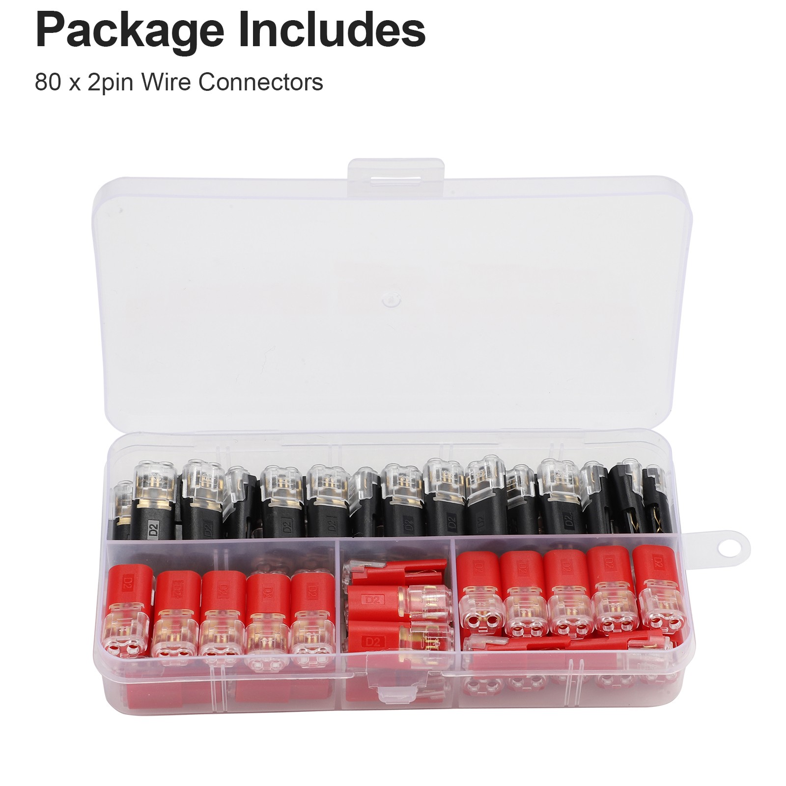 80 PCS Lever Wire Connectors No Strip Terminal Blocks 18-22AWG for LED Auto DIY