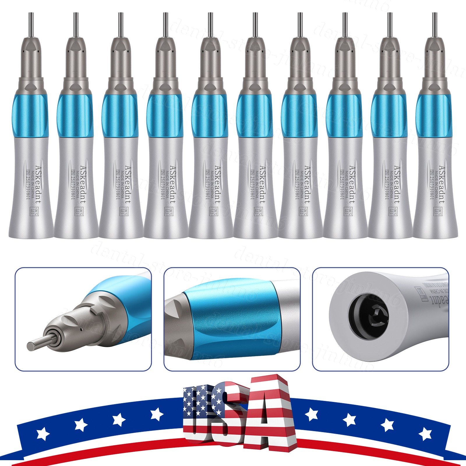 NSK Style Dental Slow Low Speed Straight Handpiece Nose Cone E-type Air Motor US