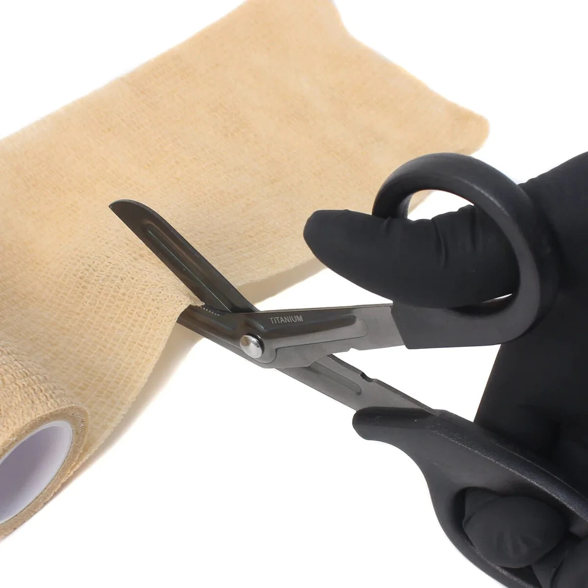 Titanium Bonded Bandage Shears Scissor 7 1/4″ Bent Tactical Stealth Black – 2CT