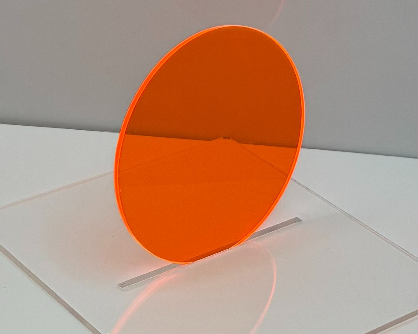 (4-Pack)-Acrylic Circle Disc-1/8″ thick-Orange Fluorescent-4″ Diameter