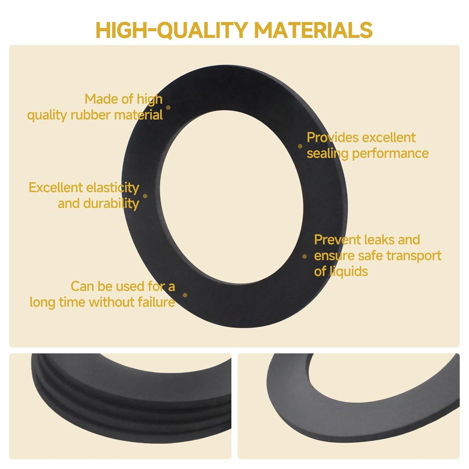 5Pack Jerry Can Gaskets Rubber, 3.35 inches (85.2mm) Outer, 2.25 inches (57.1mm)