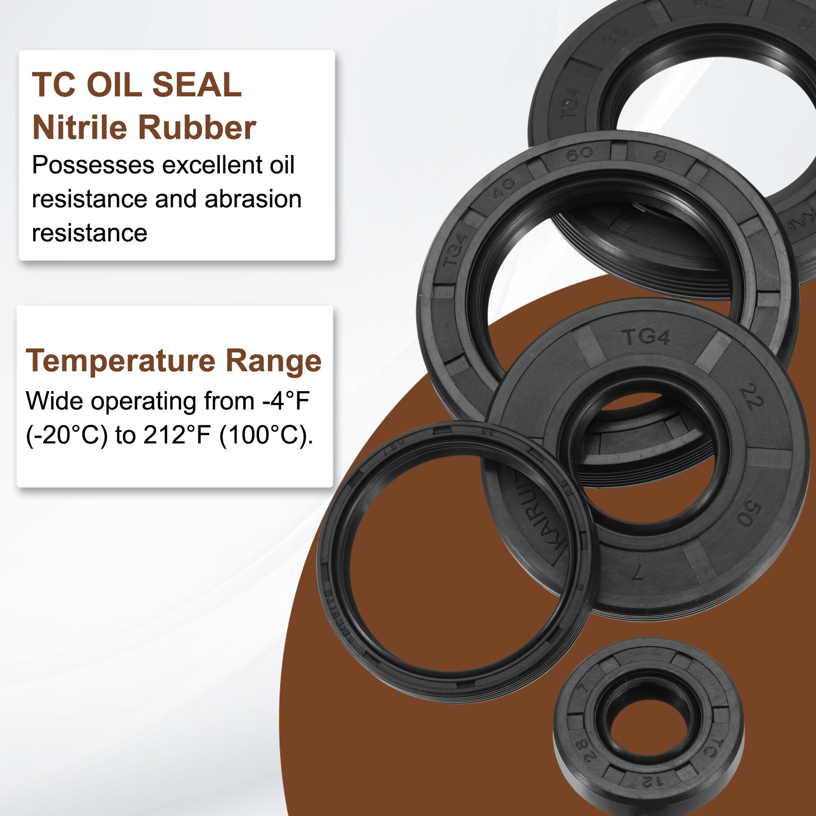 4pcs TC Oil Seal (12x32x7mm) – Metric Nitrile Rubber Cover Double Lip