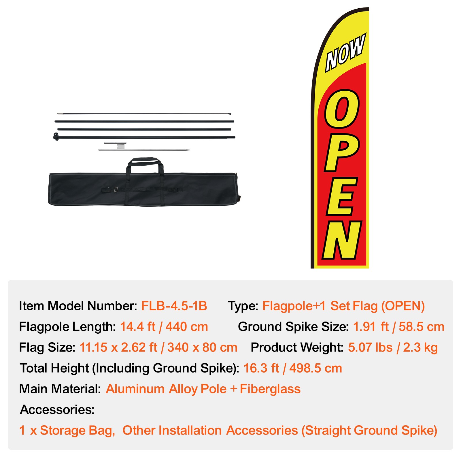 VEVOR Open Flags for Business Advertising Flags for Outside Banner Flag and Pole