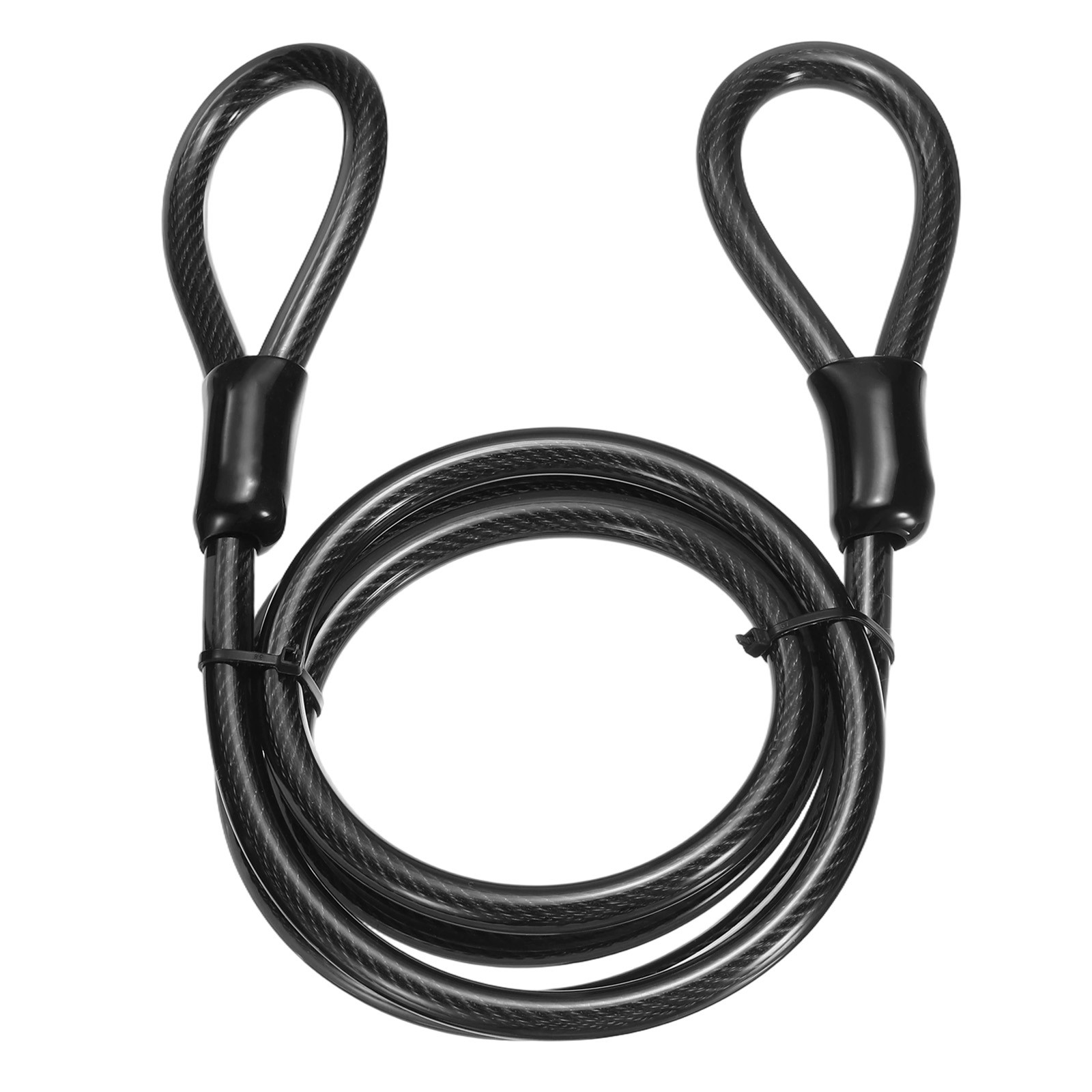 13/32″ Dia 4.9ft Security Steel Cable with Loops Vinyl Coat Bike Lock Cable