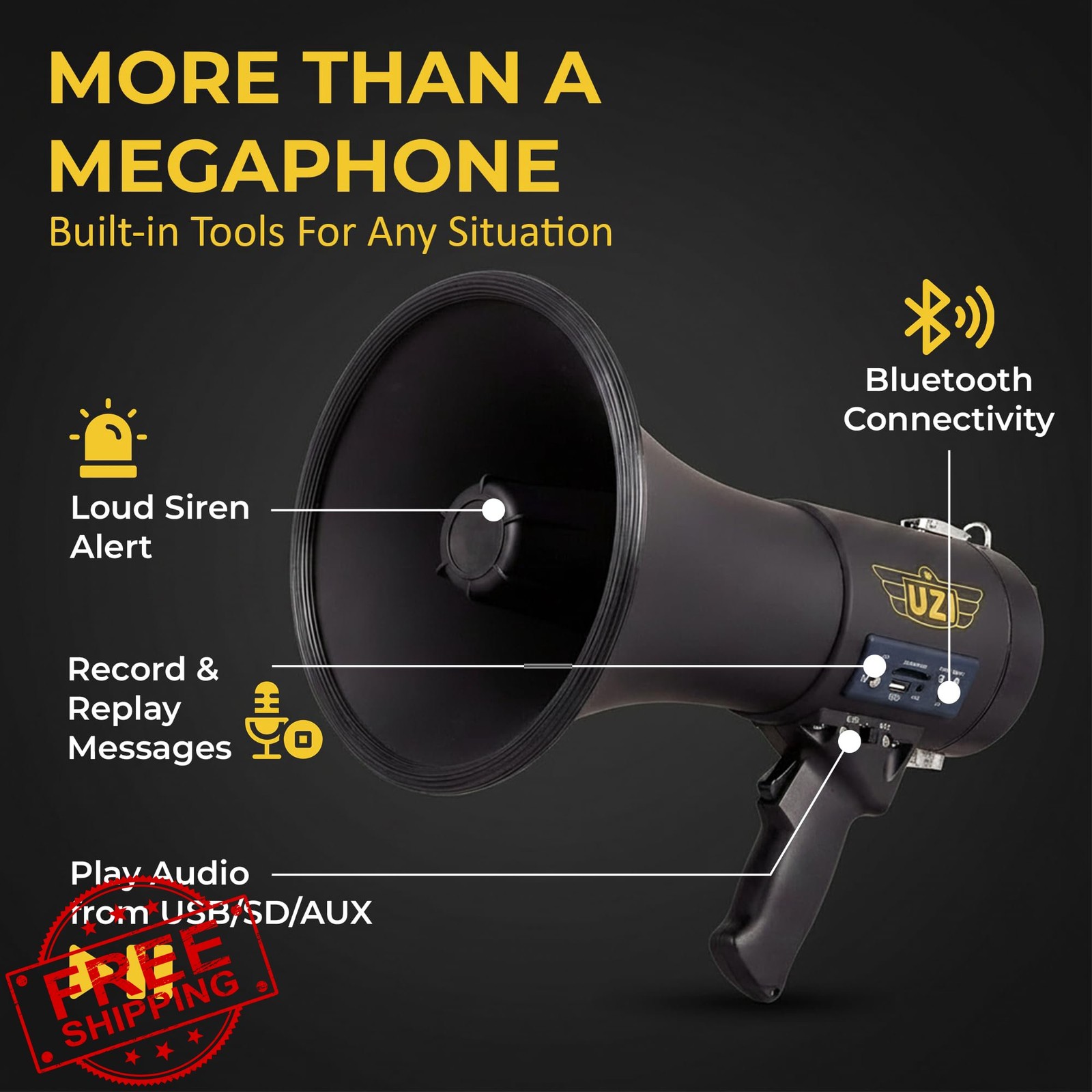 Uzi Megaphone 50W Round-2