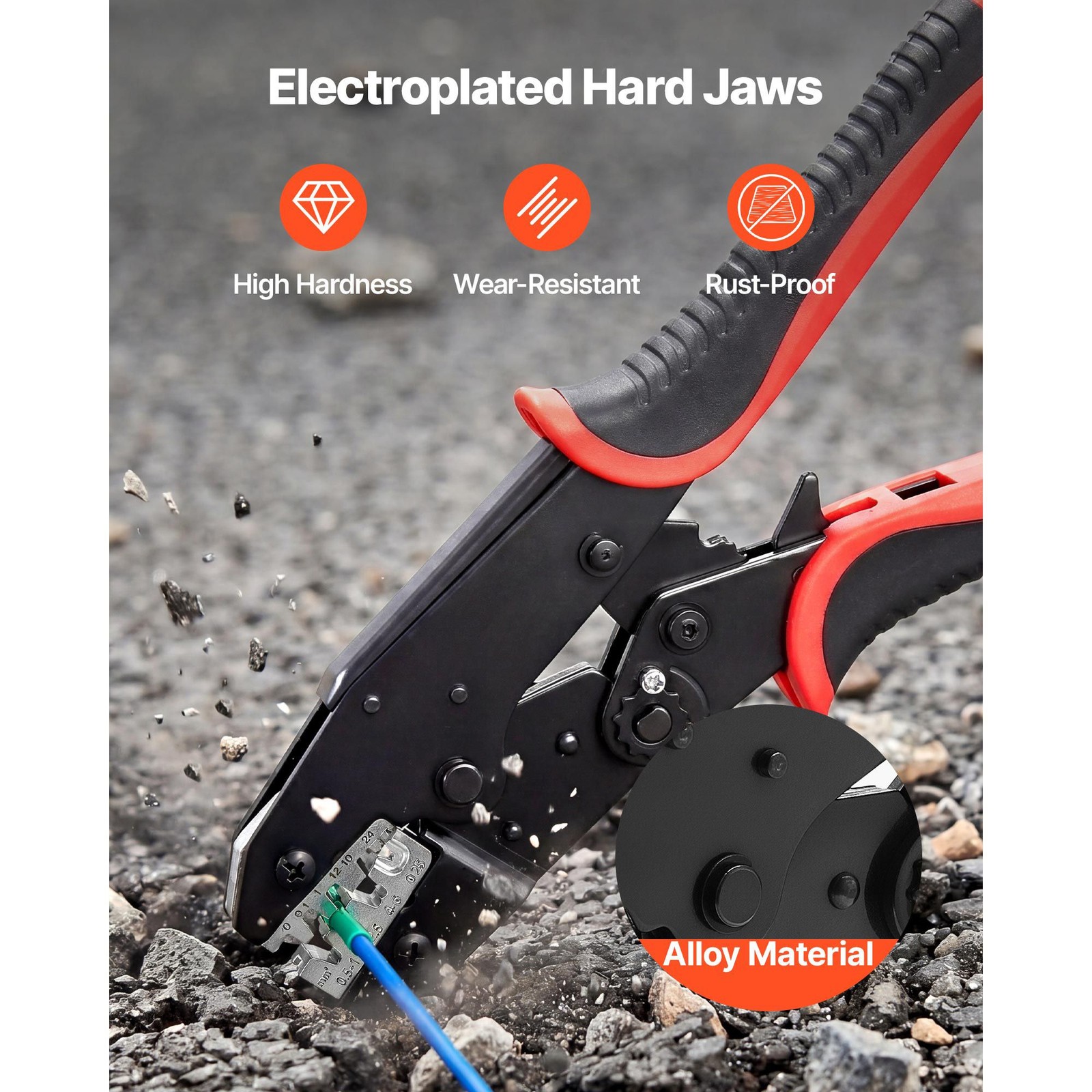 Heavy-Duty Ratcheting Crimping Tool for 24-10 AWG Electrical Projects