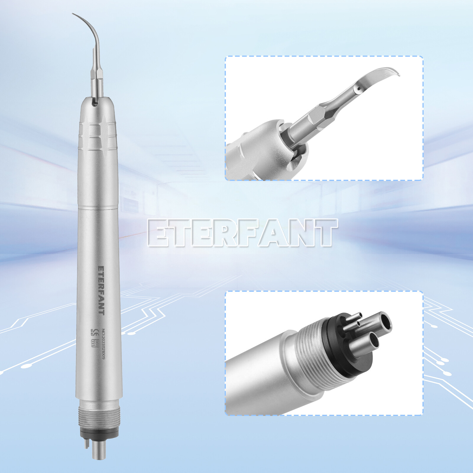 ENTERFANT Dental Ultrasonic Air Perio Scaler Handpiece Hygienist 4H 3Tips G1,2,4