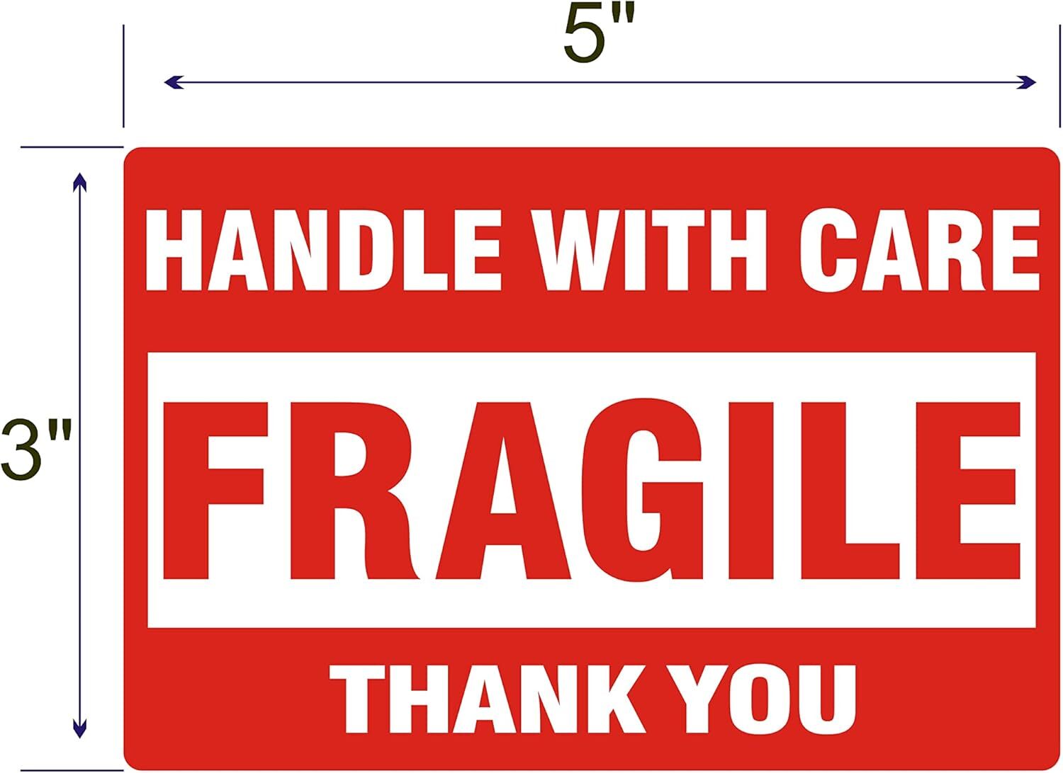 4Rolls 500/Roll 3×5 Fragile Stickers Handle with Care Thank You Shipping Labels