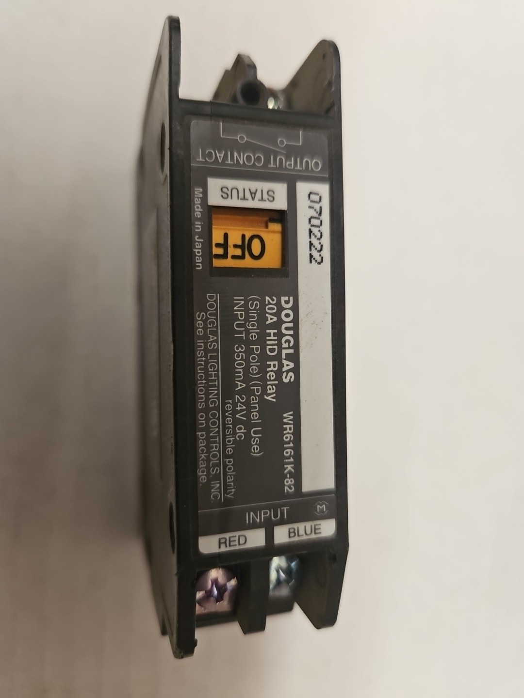 Douglas Lighting Controls WR6161K-82 20 Amp Single Pole HID Relay WR 6161K 82